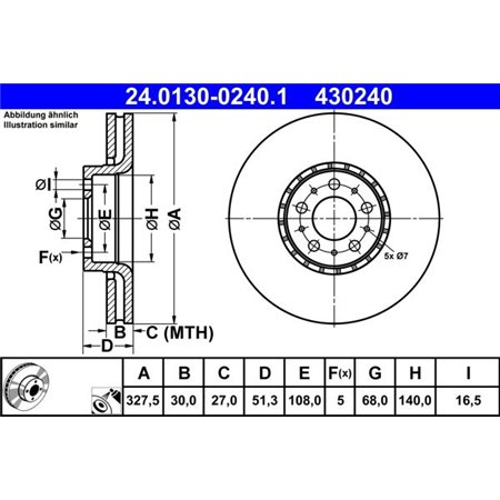 24.0130-0240.1 Brake Disc ATE