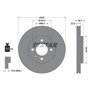 92287003 Bromsskiva TEXTAR - Top1autovaruosad