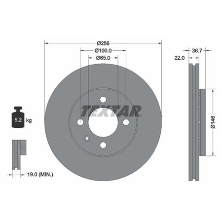 92287003 Brake Disc TEXTAR