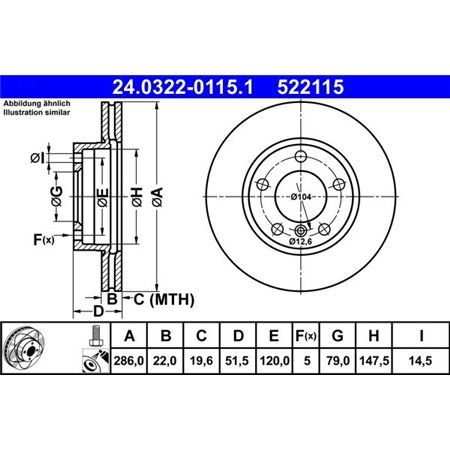 24.0322-0115.1 Brake Disc ATE