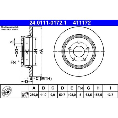 24.0111-0172.1 Тормозной диск ATE