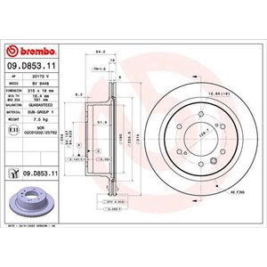 09.D853.11  Brake disc BREMBO 