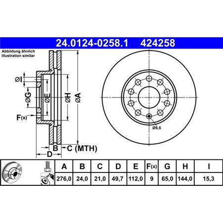 24.0124-0258.1 Brake Disc ATE