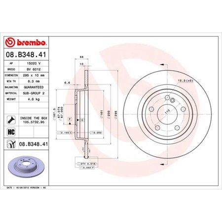 08.B348.41 Тормозной диск BREMBO