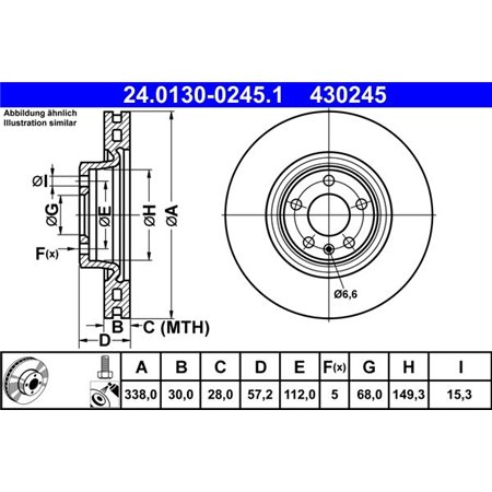 24.0130-0245.1 Bromsskiva ATE