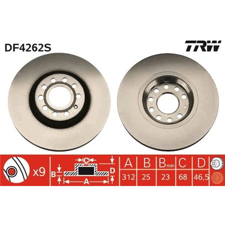 DF4262S  Brake disc TRW 