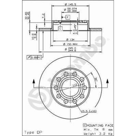 08.9136.11 Jarrulevy BREMBO