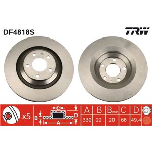 DF4818S Тормозной диск TRW - Top1autovaruosad