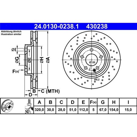 24.0130-0238.1 Brake Disc ATE