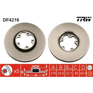 DF4216 Brake Disc TRW - Top1autovaruosad