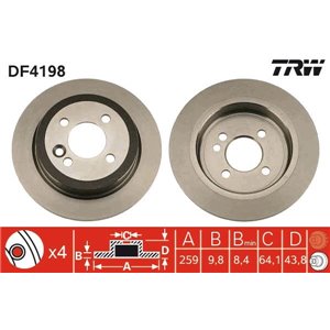 DF4198 Тормозной диск TRW - Top1autovaruosad