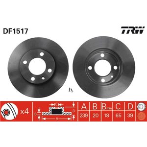 DF1517  Brake disc TRW 