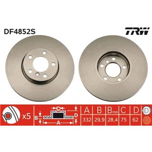 DF4852S  Brake disc TRW  - Top1autovaruosad