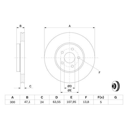 0 986 479 B44 Brake Disc BOSCH