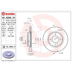 09.A968.21 Тормозной диск BREMBO     