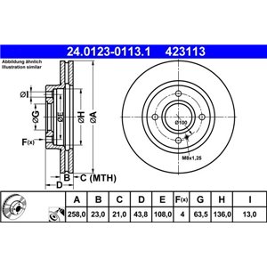 24.0123-0113.1 Тормозной диск ATE - Top1autovaruosad