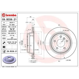 09.B338.21 Тормозной диск BREMBO    09.B338.11 