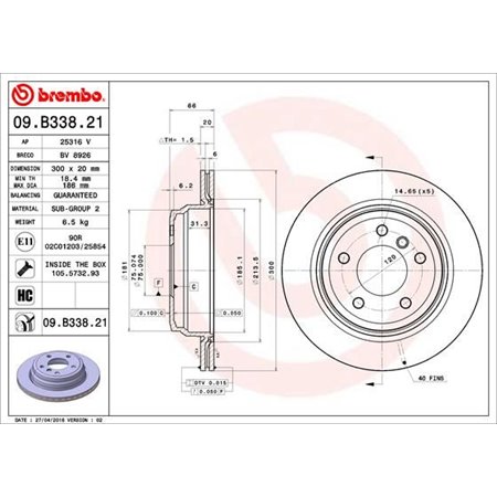 09.B338.11 Brake Disc BREMBO