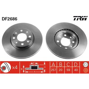 DF2686 Brake Disc TRW - Top1autovaruosad