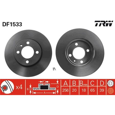 DF1533  Brake disc TRW 