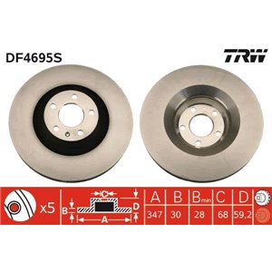 DF4695S Brake Disc TRW - Top1autovaruosad