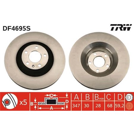 DF4695S Тормозной диск TRW