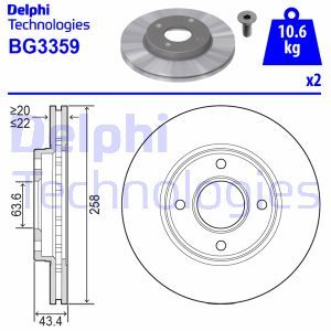 BG3359  Brake disc DELPHI 