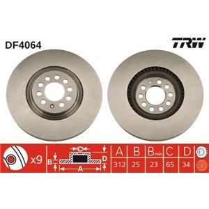 DF4064 Brake Disc TRW - Top1autovaruosad