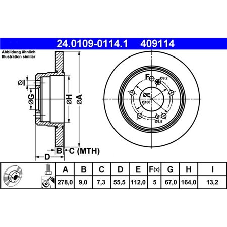 24.0109-0114.1 Bromsskiva ATE