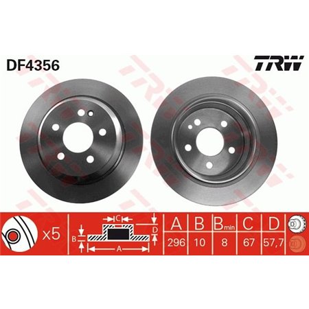 DF4356 Тормозной диск TRW