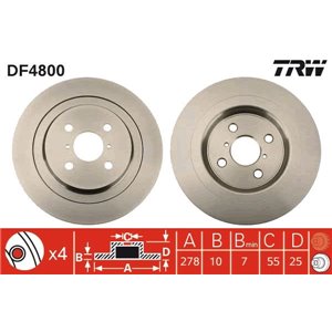 DF4800 Brake Disc TRW - Top1autovaruosad