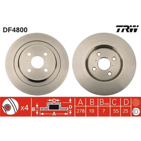 DF4800  Brake disc TRW 