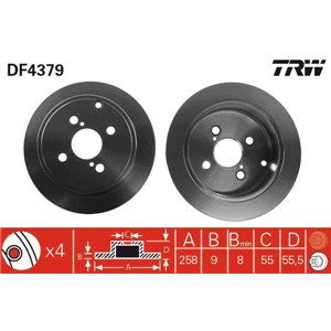 DF4379 Brake Disc TRW - Top1autovaruosad