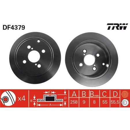 DF4379 Тормозной диск TRW