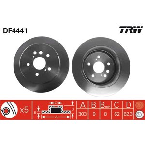 DF4441  Brake disc TRW 