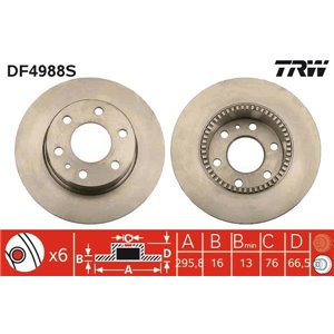 DF4988S Brake Disc TRW - Top1autovaruosad