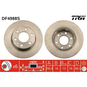 DF4988S  Brake disc TRW 