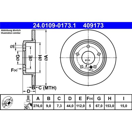 24.0109-0173.1 Bromsskiva ATE