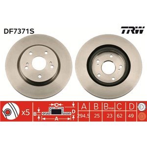 DF7371S Brake Disc TRW - Top1autovaruosad