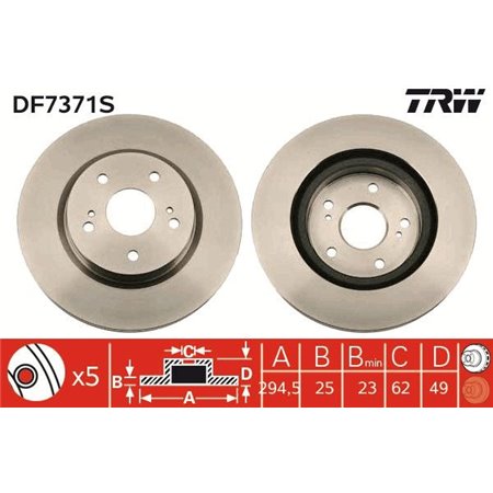 DF7371S  Brake disc TRW 