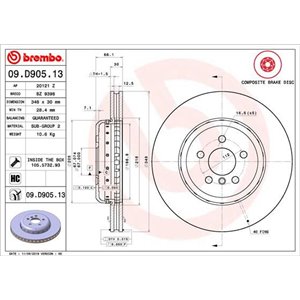 09.D905.13  Two piece brake disc BREMBO 