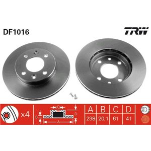DF1016 Brake Disc TRW - Top1autovaruosad