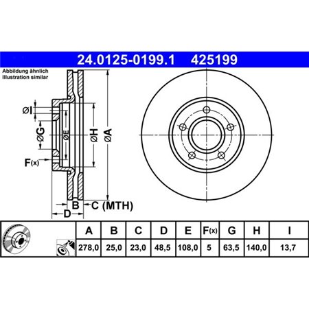 24.0125-0199.1 Brake Disc ATE