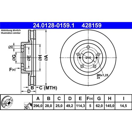 24.0128-0159.1 Brake Disc ATE