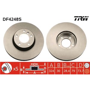 DF4248S Brake Disc TRW - Top1autovaruosad