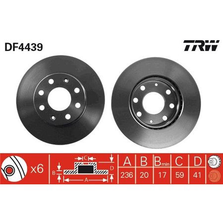 DF4439 Тормозной диск TRW
