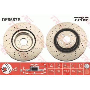 DF6687S Brake Disc TRW - Top1autovaruosad