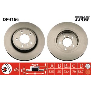 DF4166  Brake disc TRW 
