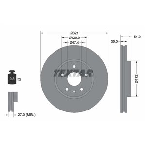 92187005 Тормозной диск TEXTAR - Top1autovaruosad