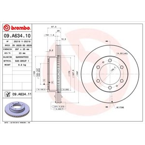 09.A634.11 Bromsskiva BREMBO - Top1autovaruosad